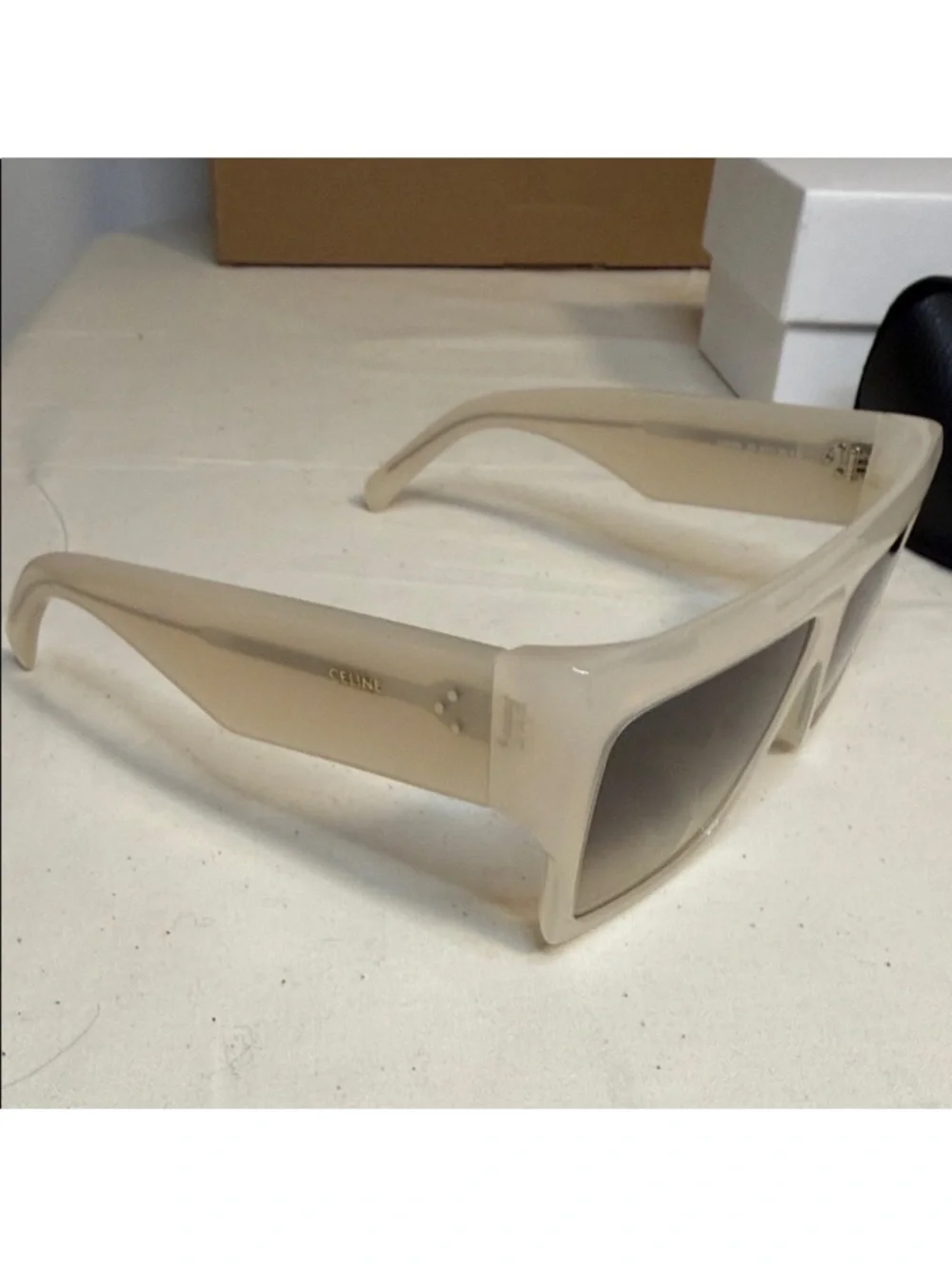 Celine Oversized Square Sunglasses in Beige and Brown - Picture 5 of 6